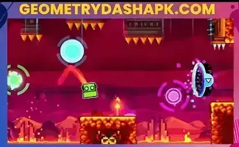 Geometry Dash APK featuring challenging levels and vibrant graphics for mobile."